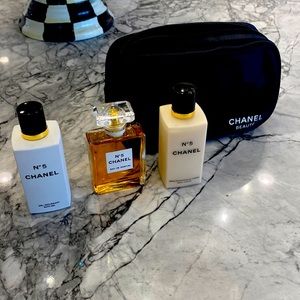 Chanel beauty set with traveling bag